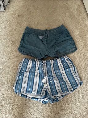 Vineyard Vines Blue Striped and Solid Teal Athletic Shorts Duo